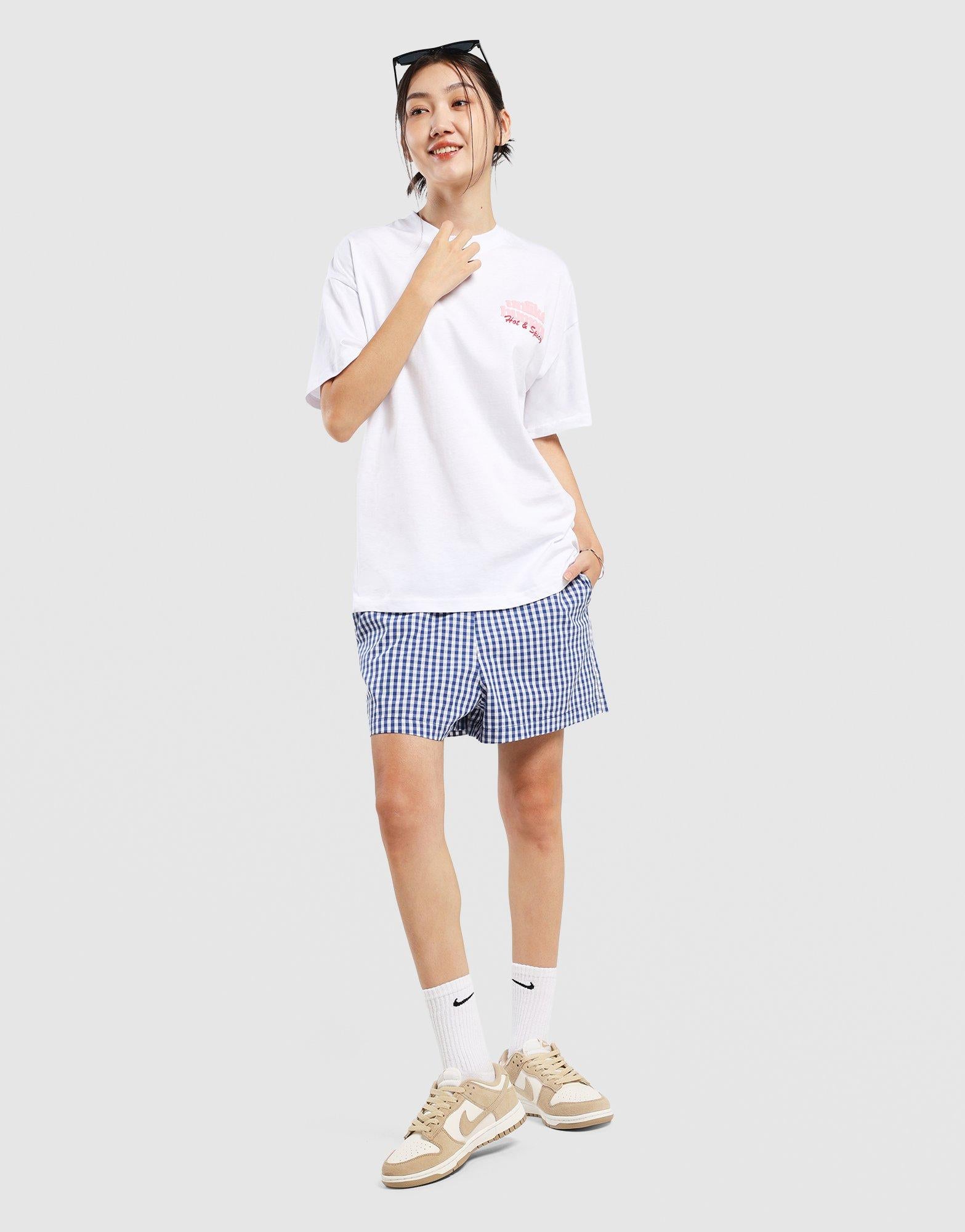 กางเกงขาสั้นผู้หญิง Gingham