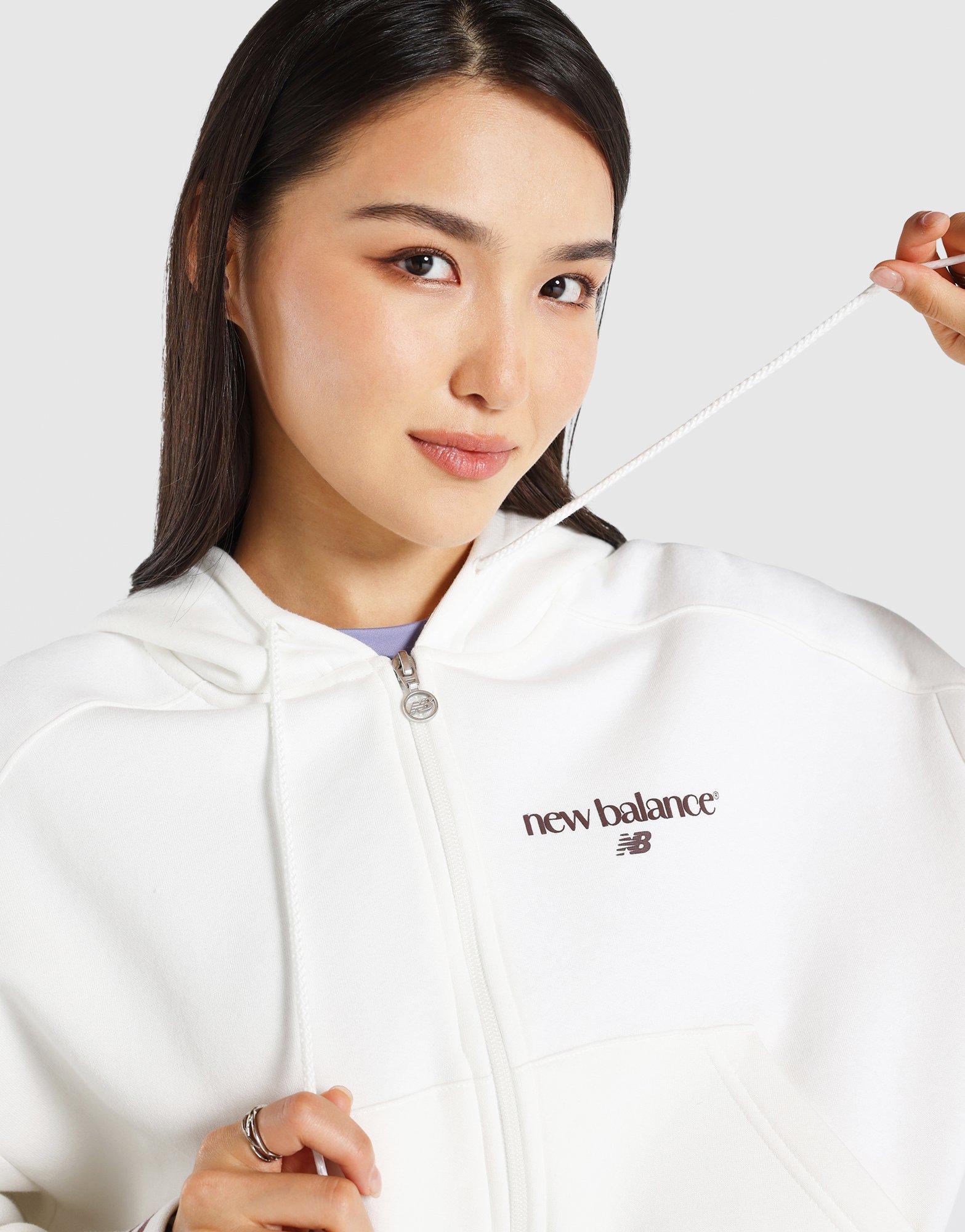 เสื้อฮู้ดดี้ผู้หญิง Rib Crop Full-Zip