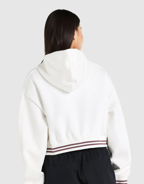 เสื้อฮู้ดดี้ผู้หญิง Rib Crop Full-Zip
