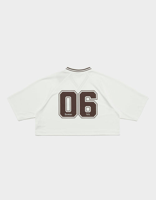 เสื้อแขนสั้นผู้หญิง Crop Rib Sport Jersey